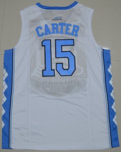 Maillot De Basket NCAA 2016 North Carolina Tar Heels Vince Carter 15 College Basketball Blanc